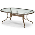 US Made 46" x 92" Oval Dining Height Glass Top Table